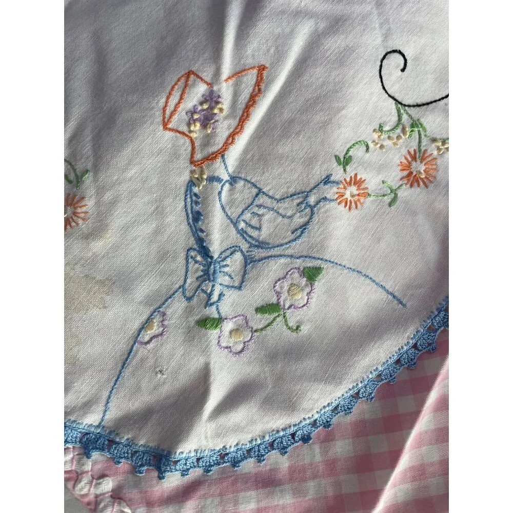 Rosie Pickford Bear 11 Pieces Embroidery Linens Table Toppers Vintage Decor